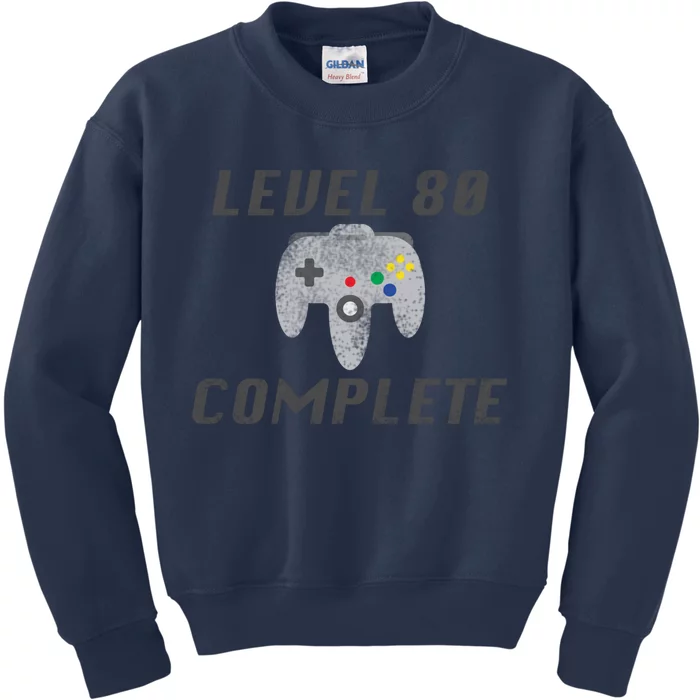 Level 80 Complete 80th Birthday Kids Sweatshirt