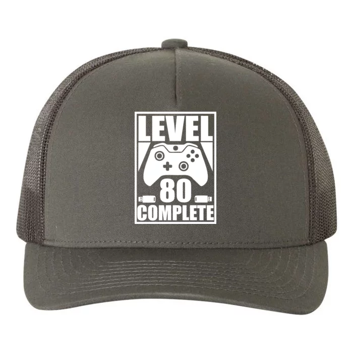 Level 80 Complete Video Gamer 80th Birthday Yupoong Adult 5-Panel Trucker Hat