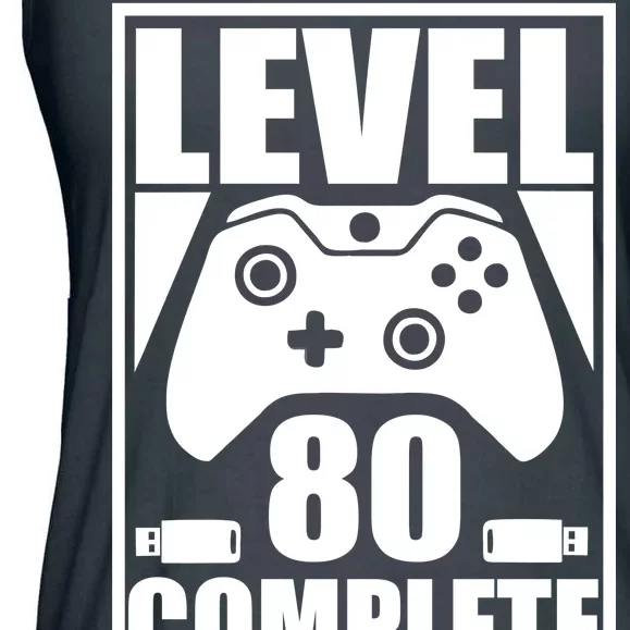 Level 80 Complete Video Gamer 80th Birthday Ladies Essential Flowy Tank