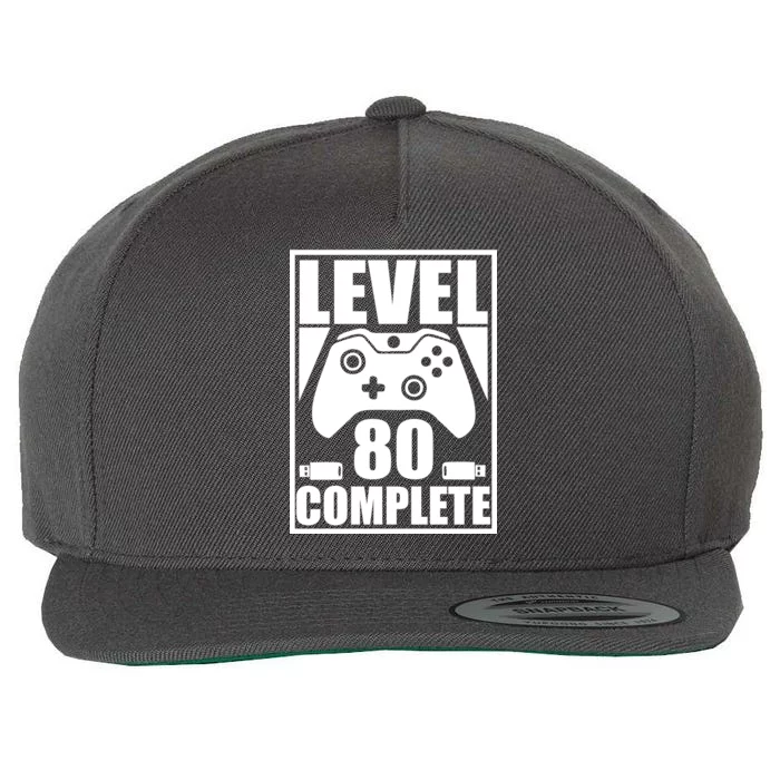 Level 80 Complete Video Gamer 80th Birthday Wool Snapback Cap