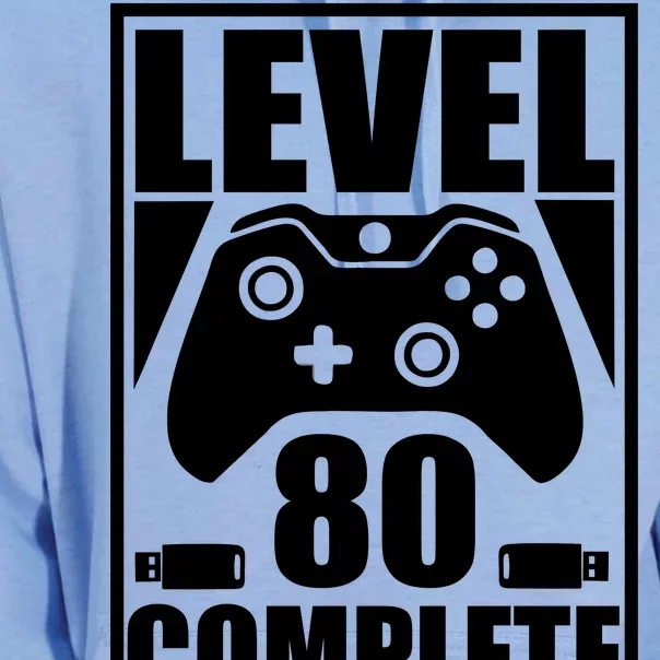 Level 80 Complete Video Gamer 80th Birthday Unisex Surf Hoodie