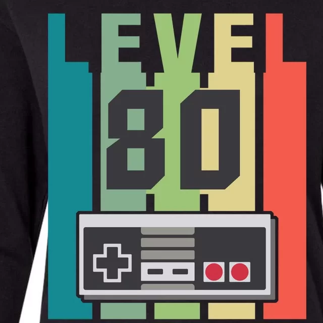 Level 80 Unlocked Funny Retro Gamer Birthday Womens Cotton Relaxed Long Sleeve T-Shirt