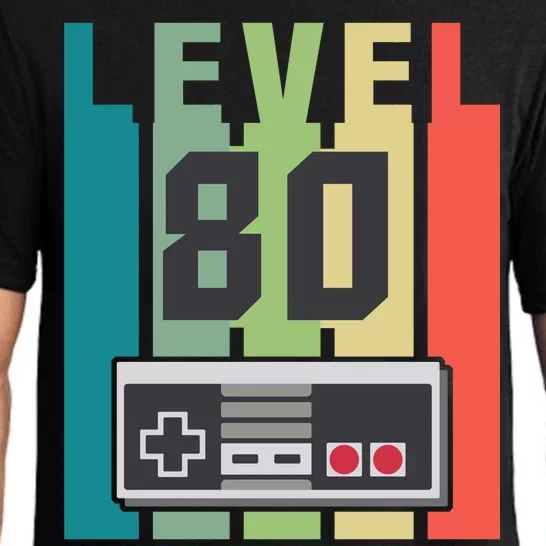 Level 80 Unlocked Funny Retro Gamer Birthday Pajama Set