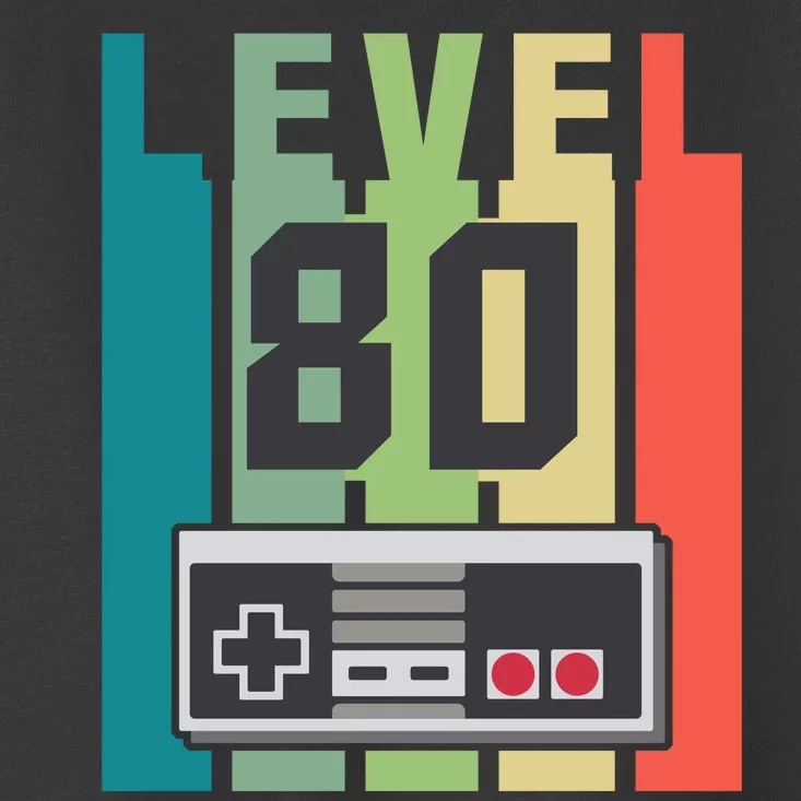 Level 80 Unlocked Funny Retro Gamer Birthday Toddler T-Shirt