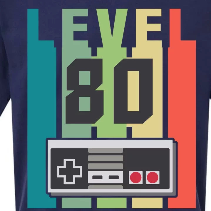 Level 80 Unlocked Funny Retro Gamer Birthday Sueded Cloud Jersey T-Shirt