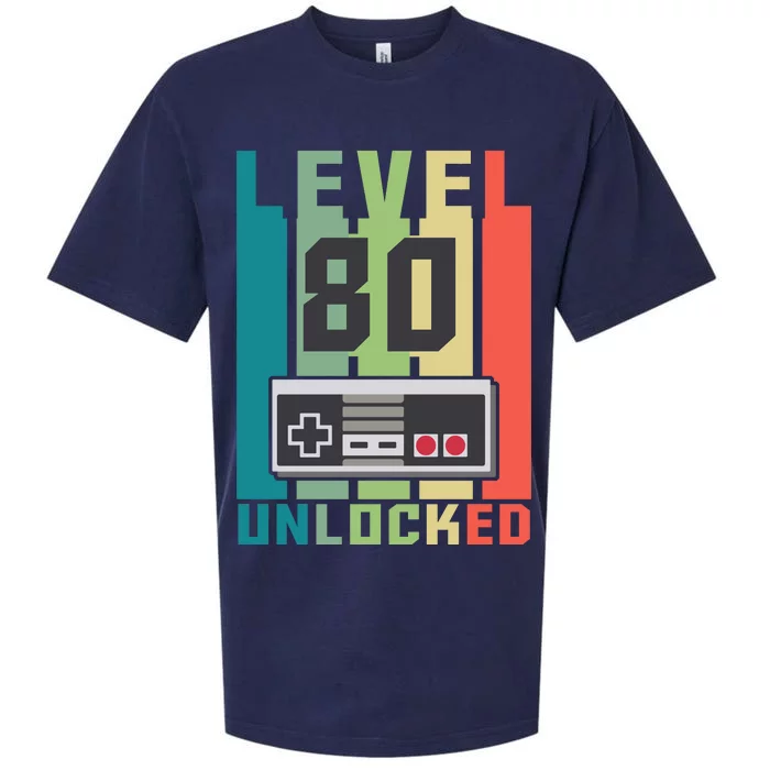 Level 80 Unlocked Funny Retro Gamer Birthday Sueded Cloud Jersey T-Shirt