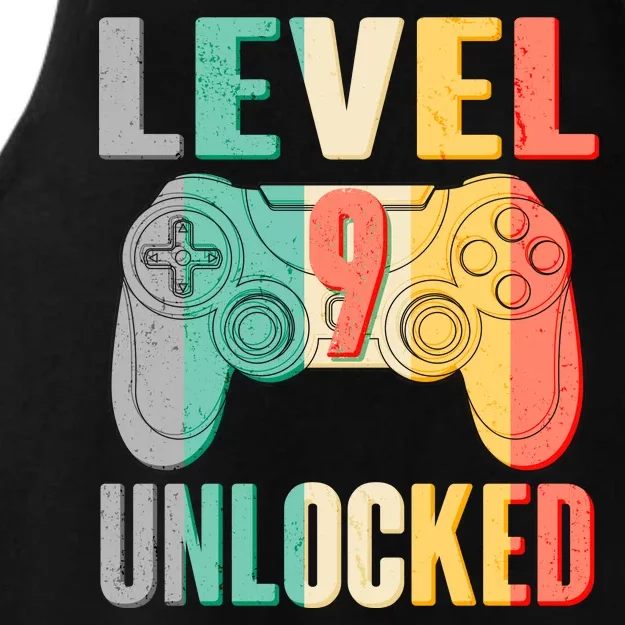 Level 9 Unlocked Nine Years Old Ladies Tri-Blend Wicking Tank