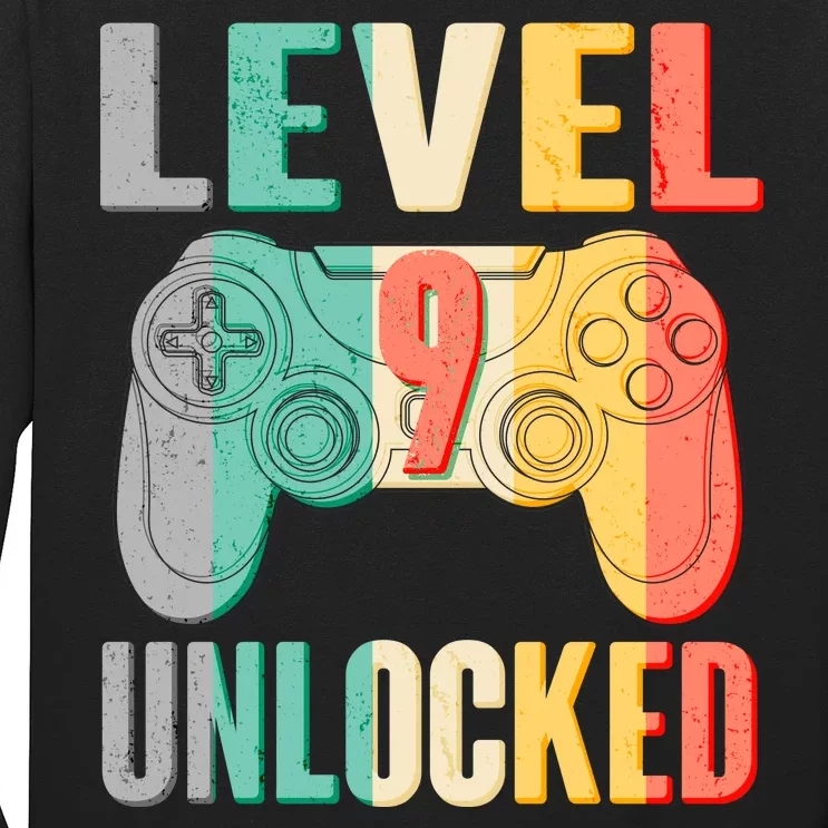 Level 9 Unlocked Nine Years Old Long Sleeve Shirt