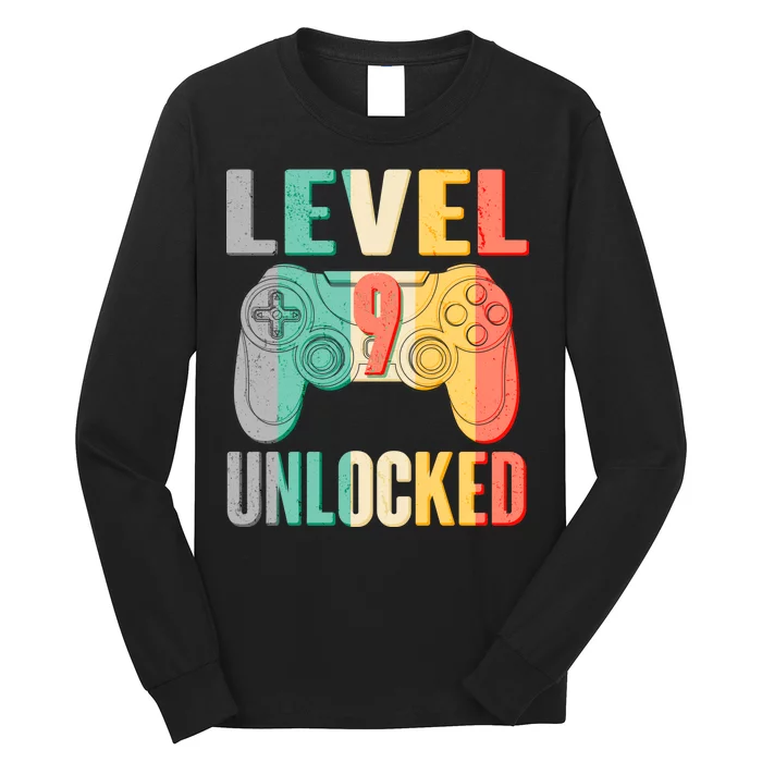 Level 9 Unlocked Nine Years Old Long Sleeve Shirt