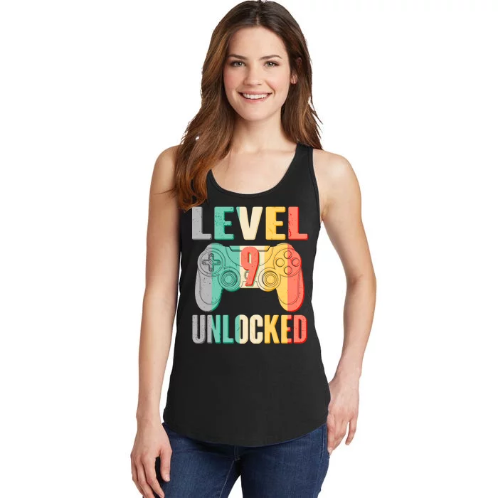 Level 9 Unlocked Nine Years Old Ladies Essential Tank