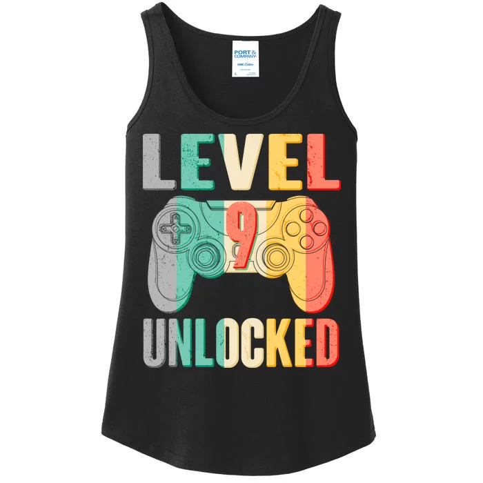 Level 9 Unlocked Nine Years Old Ladies Essential Tank