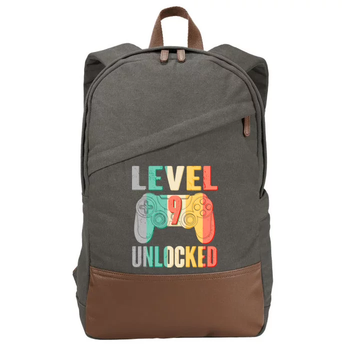 Level 9 Unlocked Nine Years Old Cotton Canvas Backpack