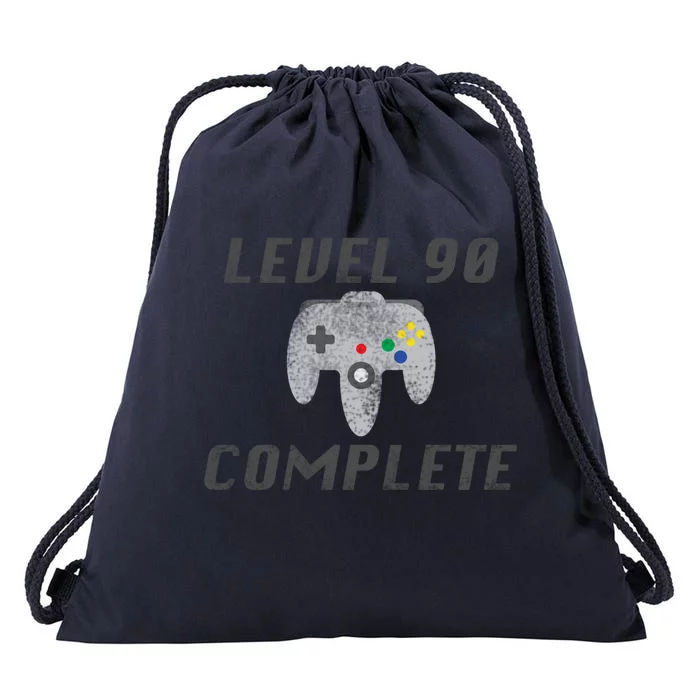 Level 90 Complete 90th Birthday Drawstring Bag