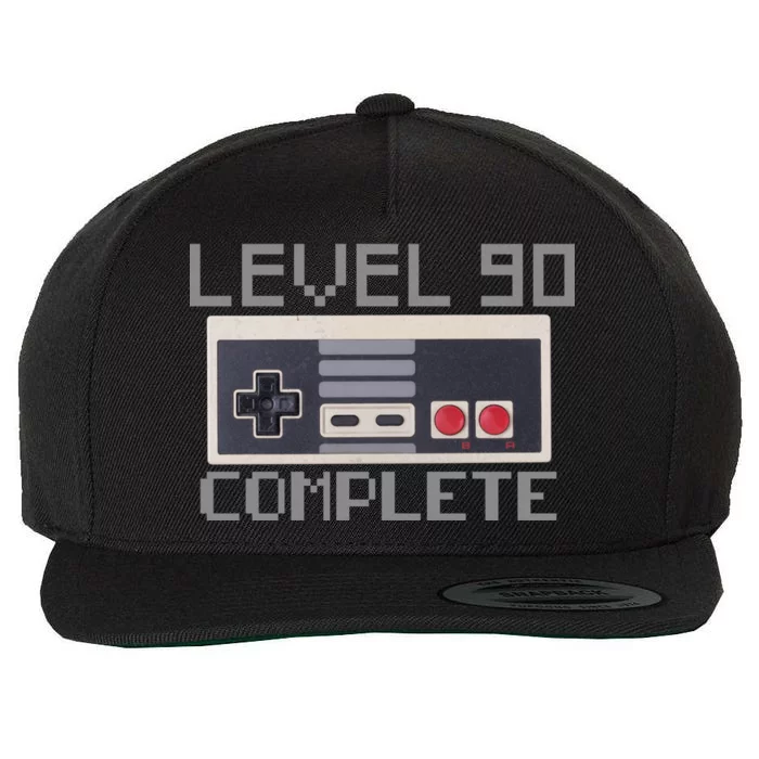 Level 90 Complete Retro Gamer 90th Birthday Wool Snapback Cap