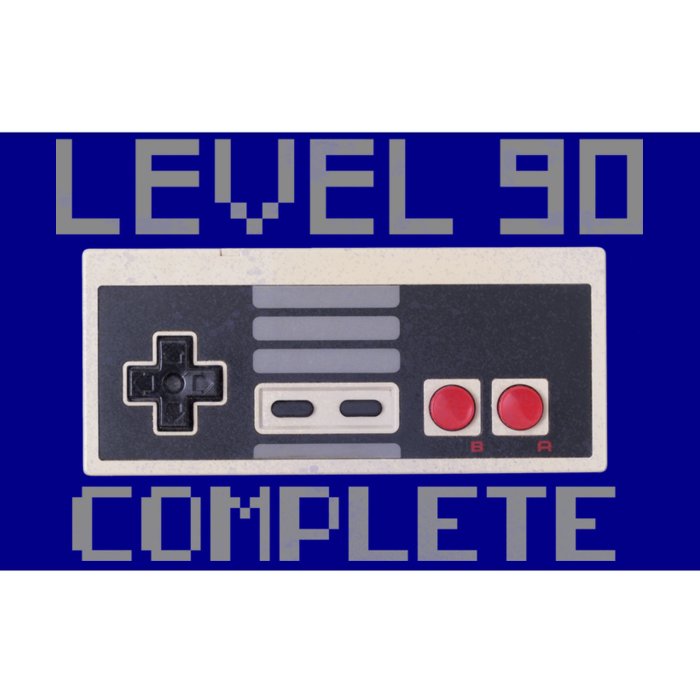 Level 90 Complete Retro Gamer 90th Birthday Bumper Sticker