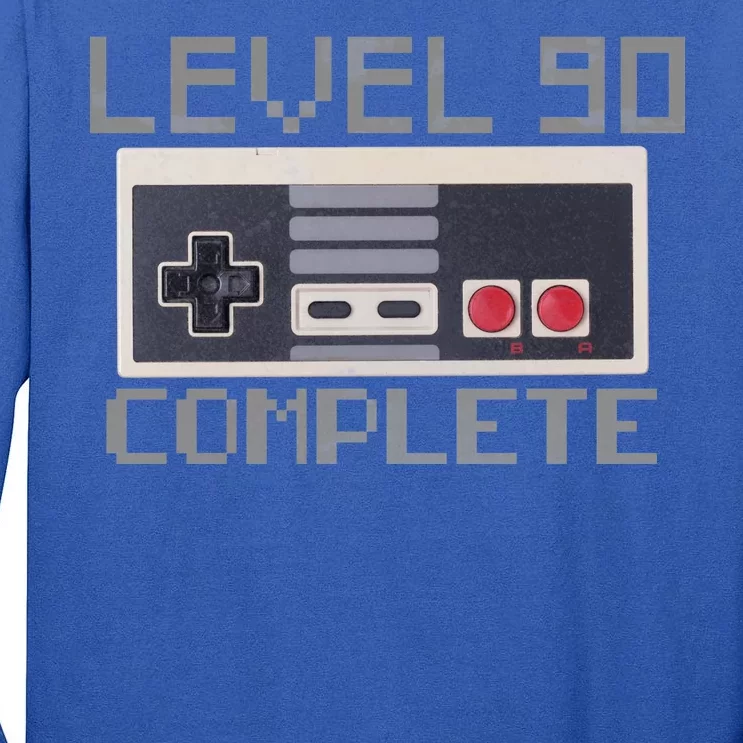 Level 90 Complete Retro Gamer 90th Birthday Tall Long Sleeve T-Shirt