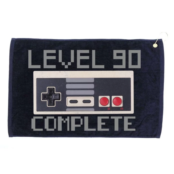 Level 90 Complete Retro Gamer 90th Birthday Grommeted Golf Towel