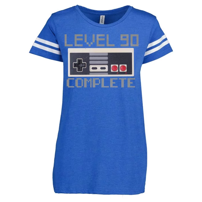 Level 90 Complete Retro Gamer 90th Birthday Enza Ladies Jersey Football T-Shirt