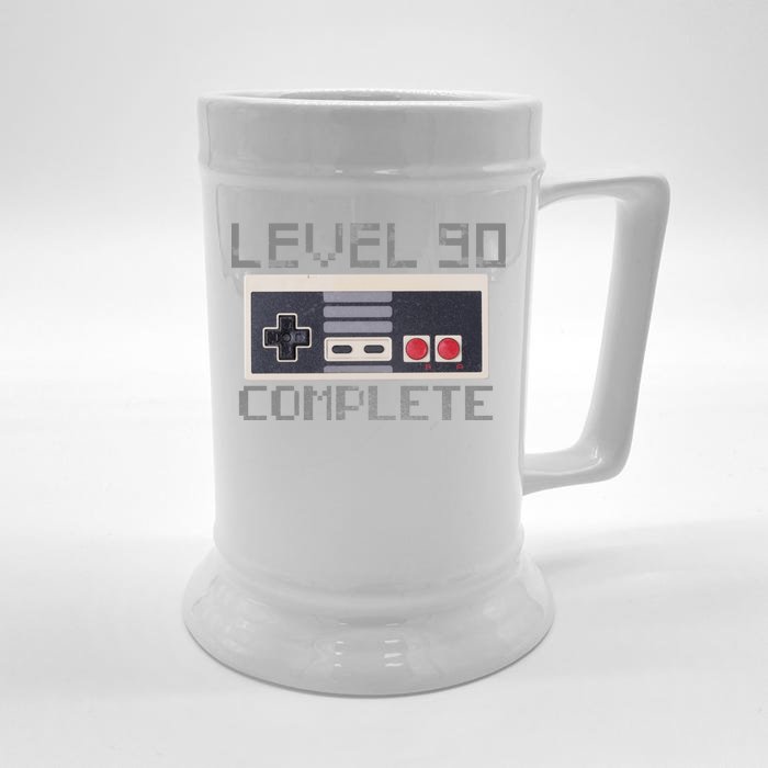 Level 90 Complete Retro Gamer 90th Birthday Front & Back Beer Stein