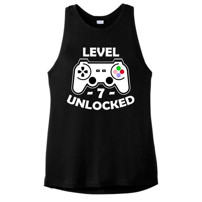 Level Seven Unlocked 7th Birthday Ladies Tri-Blend Wicking Tank