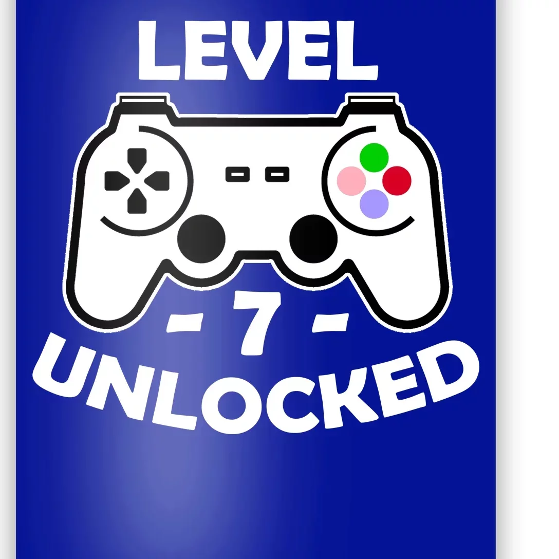 Level Seven Unlocked 7th Birthday Poster