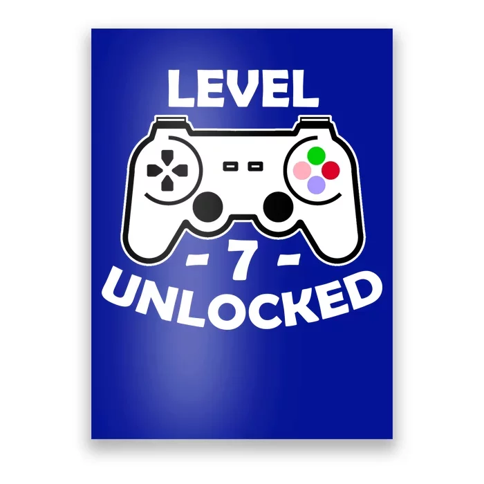 Level Seven Unlocked 7th Birthday Poster