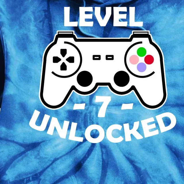 Level Seven Unlocked 7th Birthday Tie Dye Hoodie