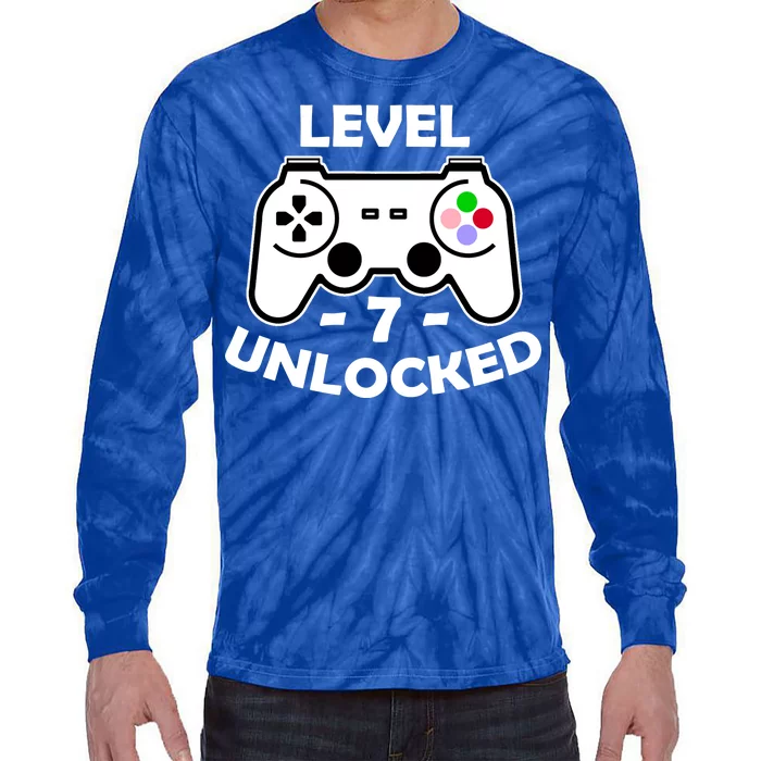 Level Seven Unlocked 7th Birthday Tie-Dye Long Sleeve Shirt