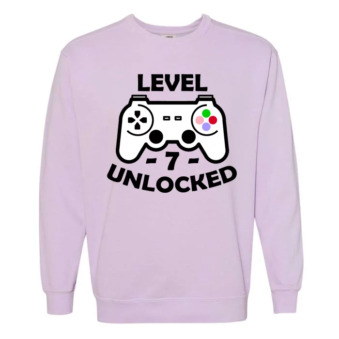 Level Seven Unlocked 7th Birthday Garment-Dyed Sweatshirt