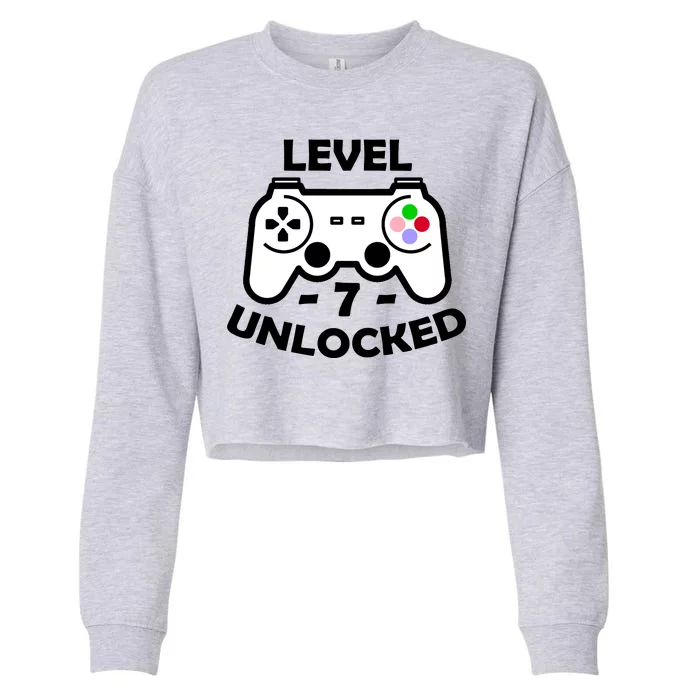 Level Seven Unlocked 7th Birthday Cropped Pullover Crew