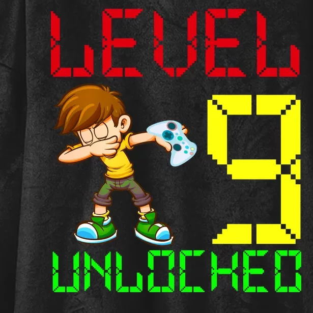 Level Up Age 9 Unlocked Hooded Wearable Blanket