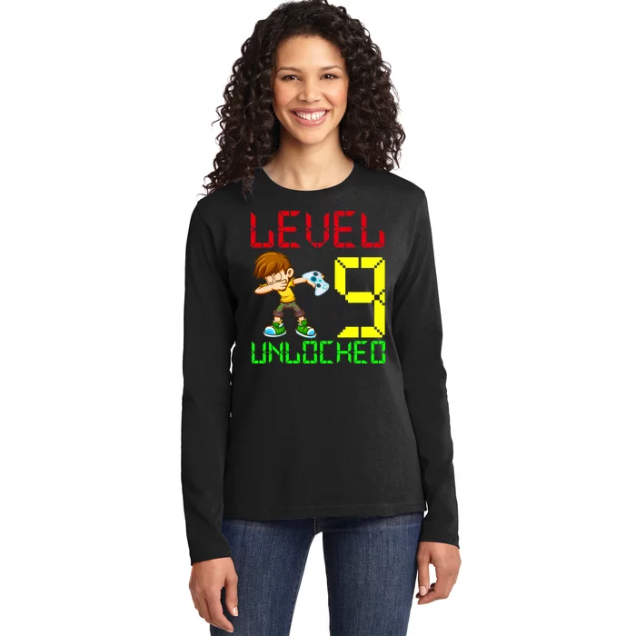 Level Up Age 9 Unlocked Ladies Long Sleeve Shirt