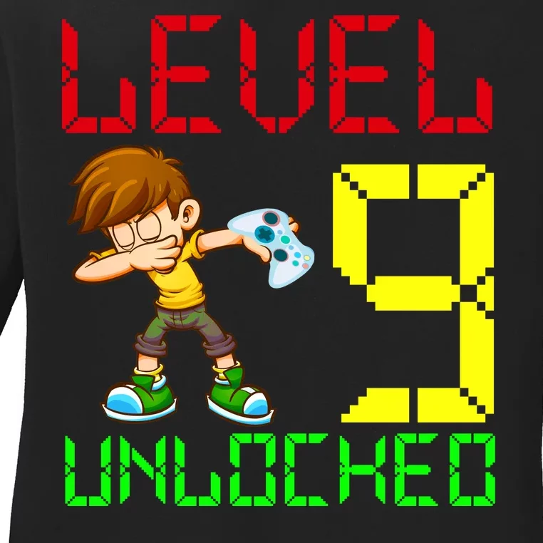 Level Up Age 9 Unlocked Ladies Long Sleeve Shirt