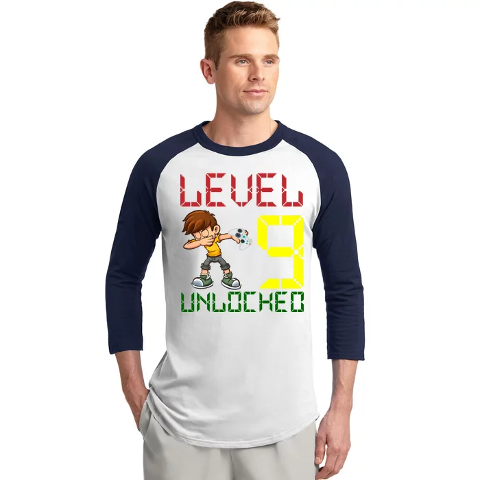 Level Up Age 9 Unlocked Baseball Sleeve Shirt