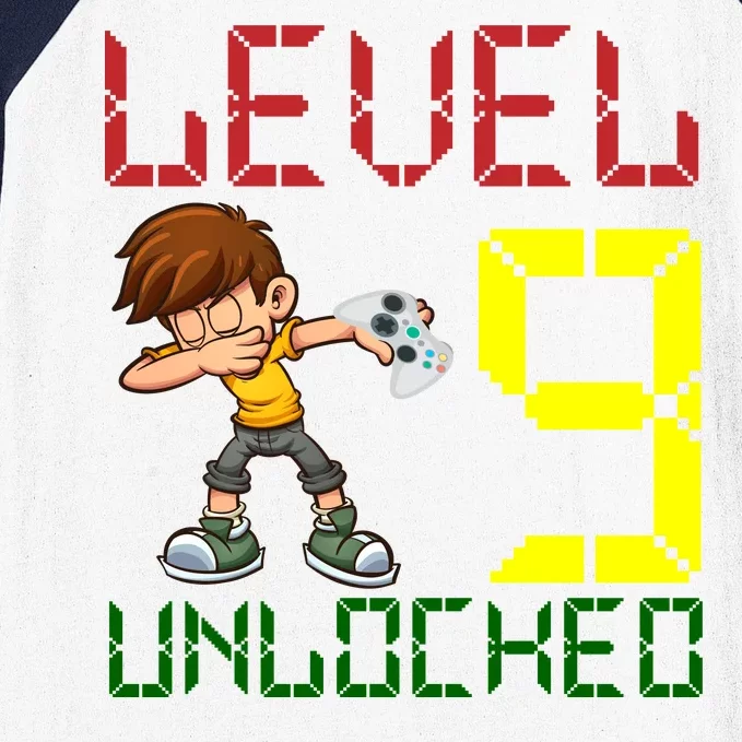 Level Up Age 9 Unlocked Baseball Sleeve Shirt