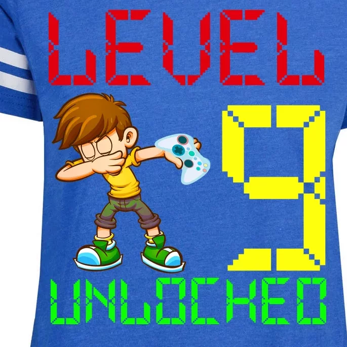 Level Up Age 9 Unlocked Enza Ladies Jersey Football T-Shirt