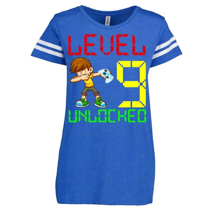 Level Up Age 9 Unlocked Enza Ladies Jersey Football T-Shirt