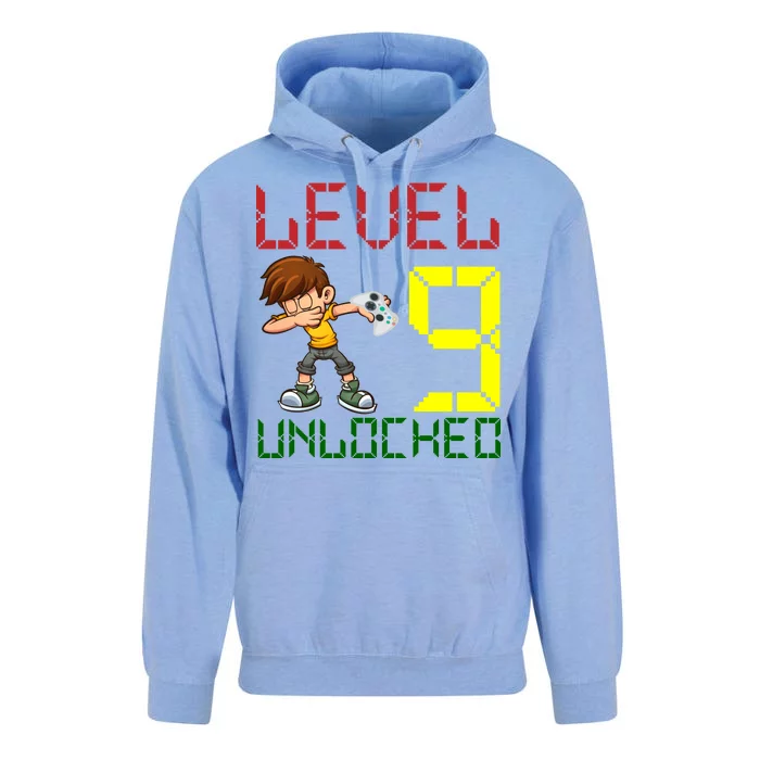 Level Up Age 9 Unlocked Unisex Surf Hoodie