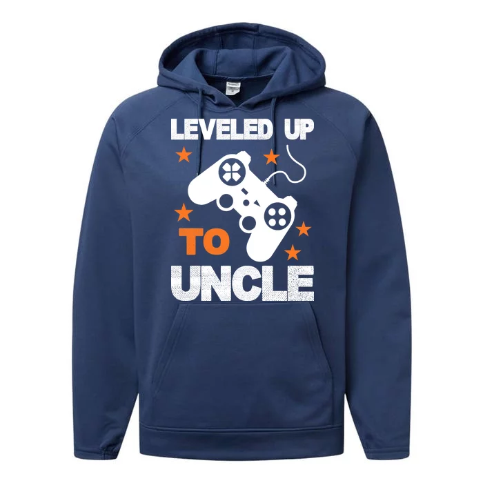 Leveled Up To Uncle Performance Fleece Hoodie