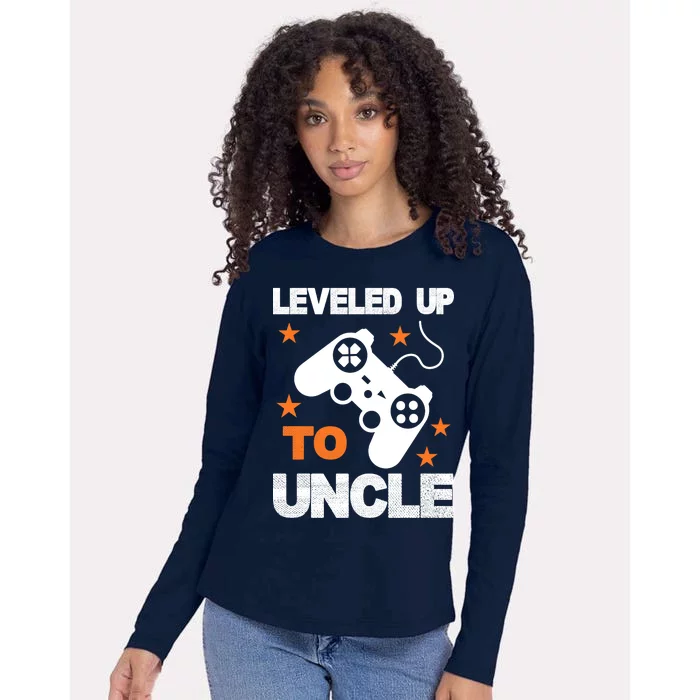 Leveled Up To Uncle Womens Cotton Relaxed Long Sleeve T-Shirt