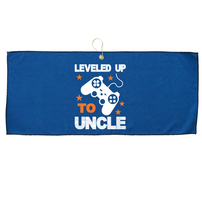 Leveled Up To Uncle Large Microfiber Waffle Golf Towel