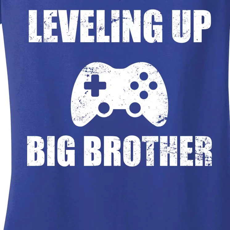 Leveling Up Big Brother Women's V-Neck T-Shirt