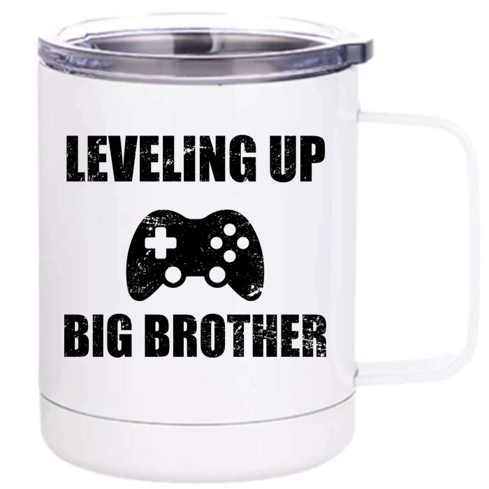 Leveling Up Big Brother Front & Back 12oz Stainless Steel Tumbler Cup