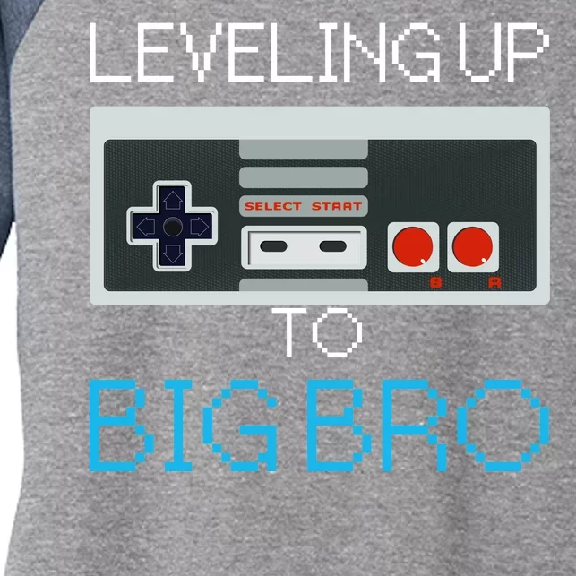 Leveling Up To Big Bro Women's Tri-Blend 3/4-Sleeve Raglan Shirt