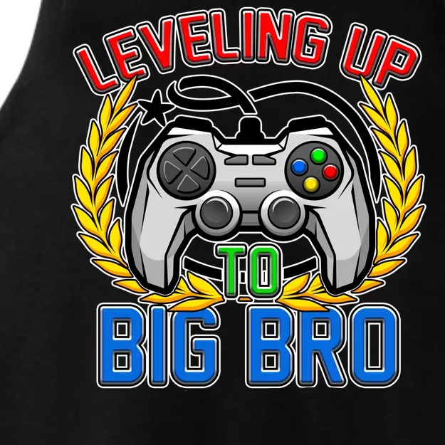 Leveling Up To Big Bro Brother Video Gaming Ladies Tri-Blend Wicking Tank