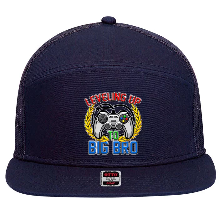 Leveling Up To Big Bro Brother Video Gaming 7 Panel Mesh Trucker Snapback Hat