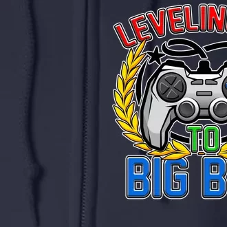 Leveling Up To Big Bro Brother Video Gaming Full Zip Hoodie