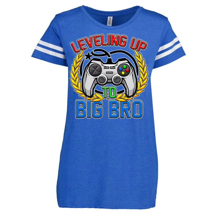 Leveling Up To Big Bro Brother Video Gaming Enza Ladies Jersey Football T-Shirt