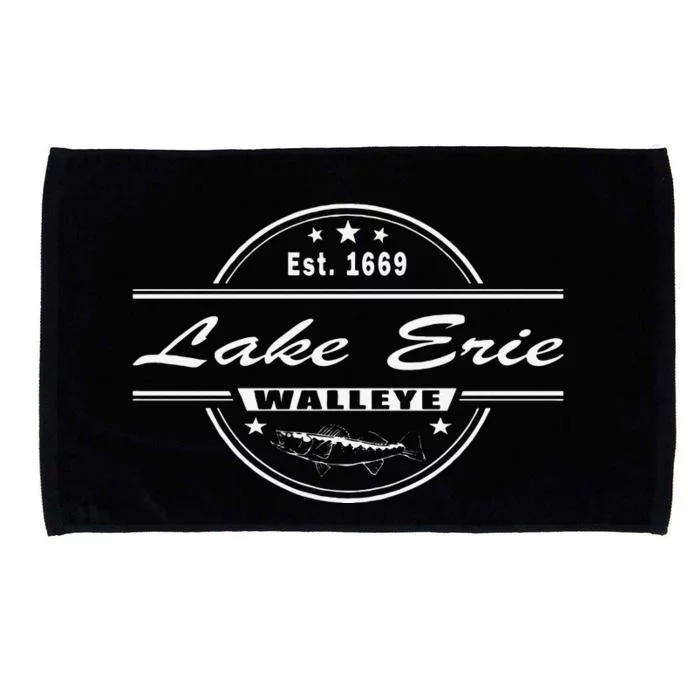 Lake Erie Walleye Fishing Souvenir For Walleye Fishing Microfiber Hand Towel