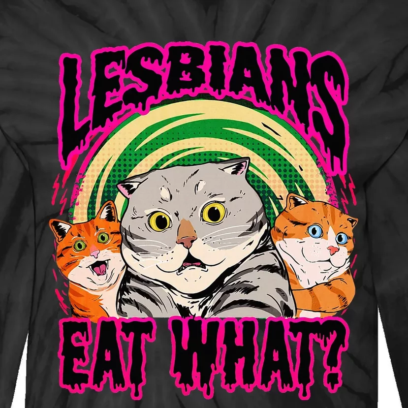 Lesbians Eat What Funny Cats Love Tie-Dye Long Sleeve Shirt